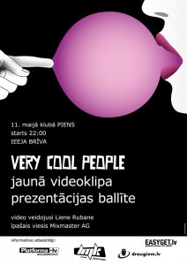VCP jaunā videoklipa prezentācijas pasākuma plakāts